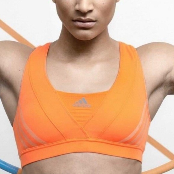 NWOT Adidas Climacool Sport Bra, M, Orange - Picture 2 of 7